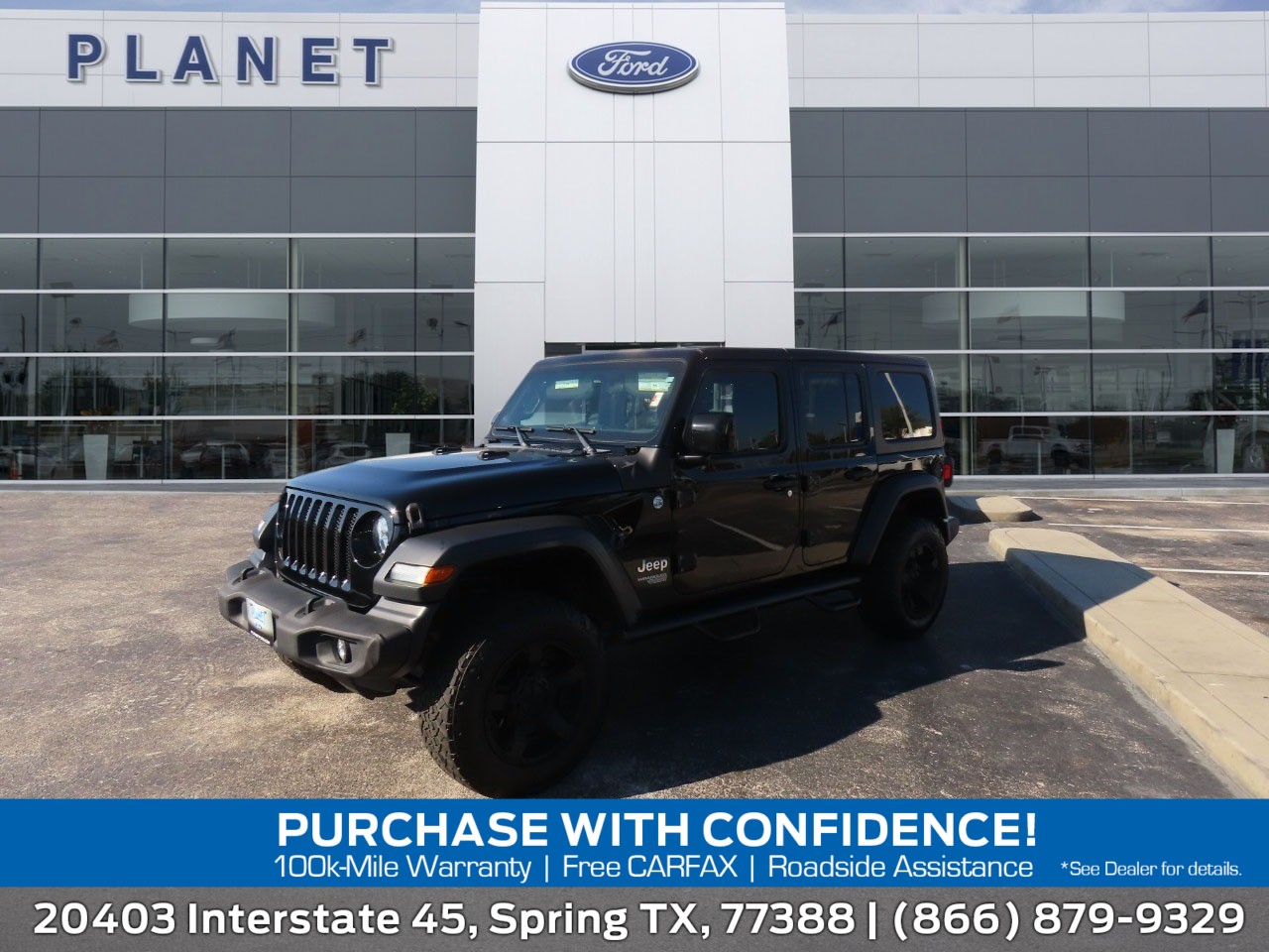 2019 Jeep Wrangler Unlimited Sport S Black Clearcoat at Planet Ford