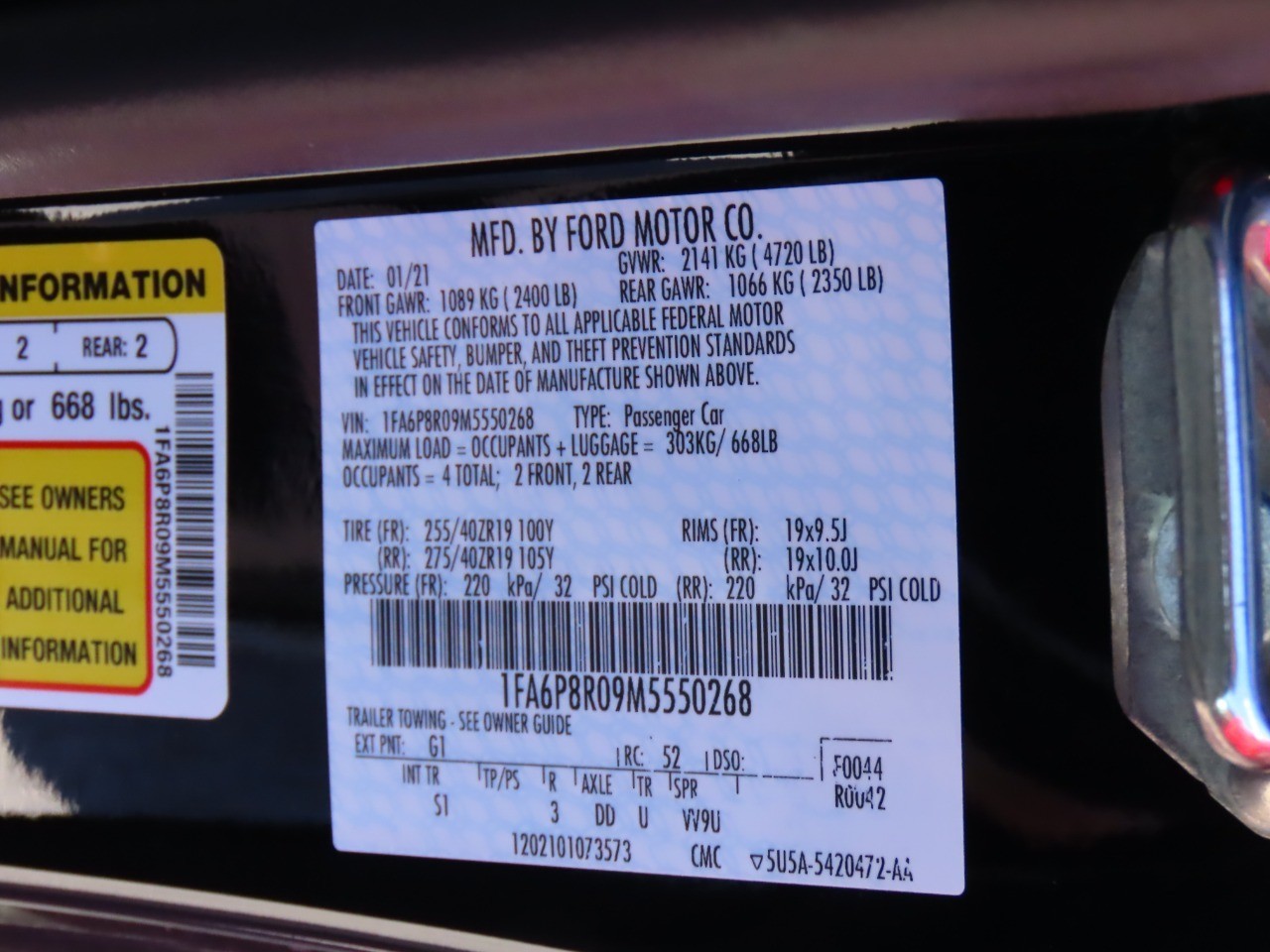 used 2021 Ford Mustang car, priced at $49,999