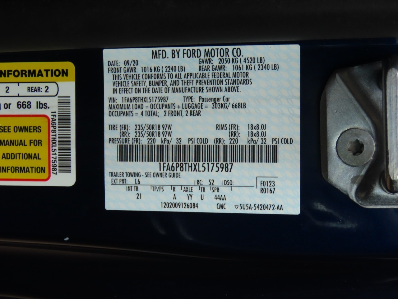 2020 Ford Mustang EcoBoost Kona Blue Metallic at Planet Ford