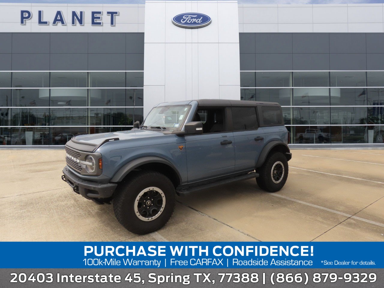 2023 Ford Bronco Badlands Azure Gray Metallic Tri-Coat at Planet Ford