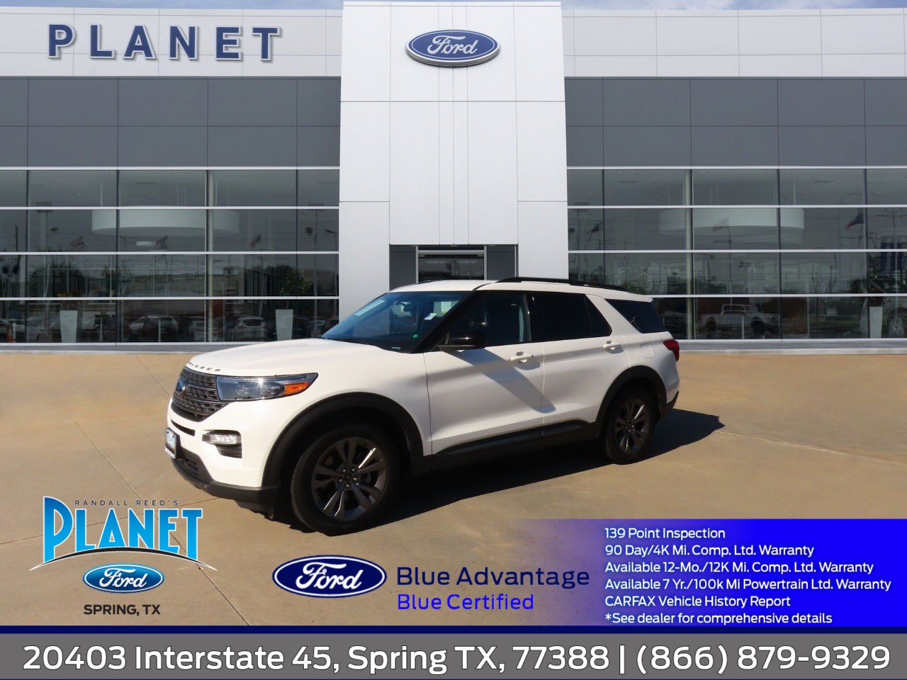 2022 Ford Explorer XLT Star White Metallic Tri-Coat at Planet Ford