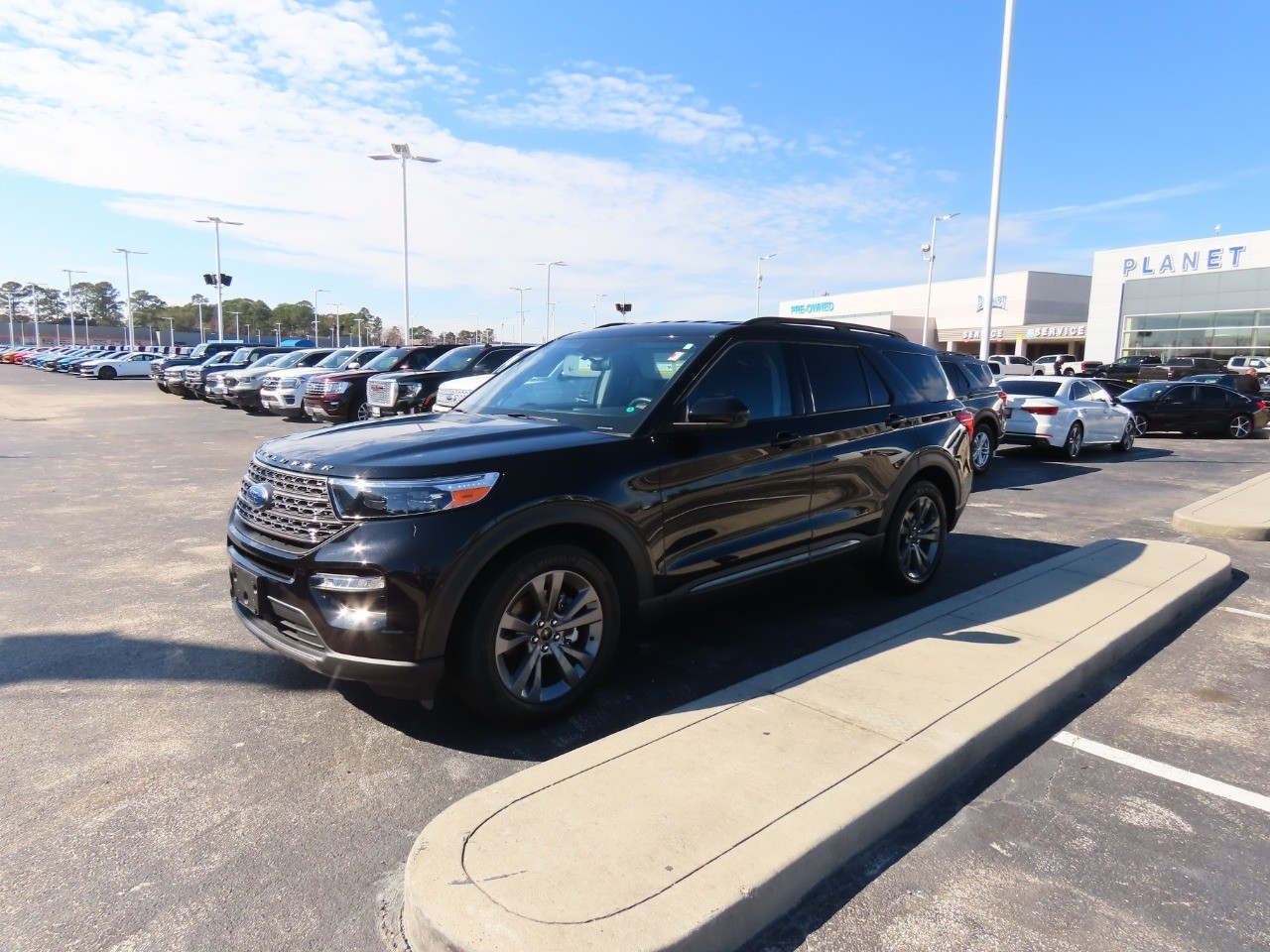 2023 Ford Explorer XLT Agate Black Metallic at Planet Ford