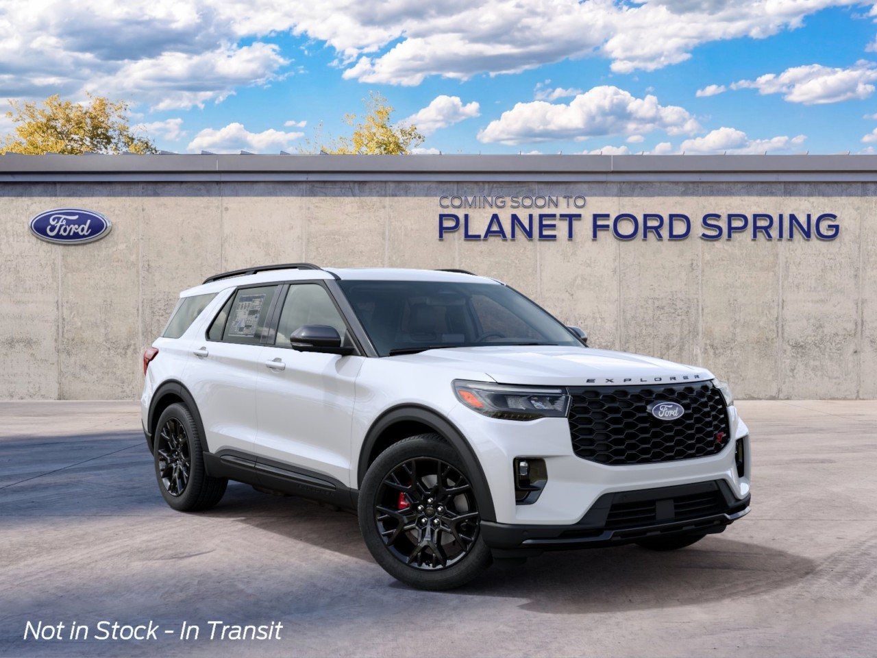 2027 Ford Explorer ST Star White Metallic Tri-Coat at Planet Ford