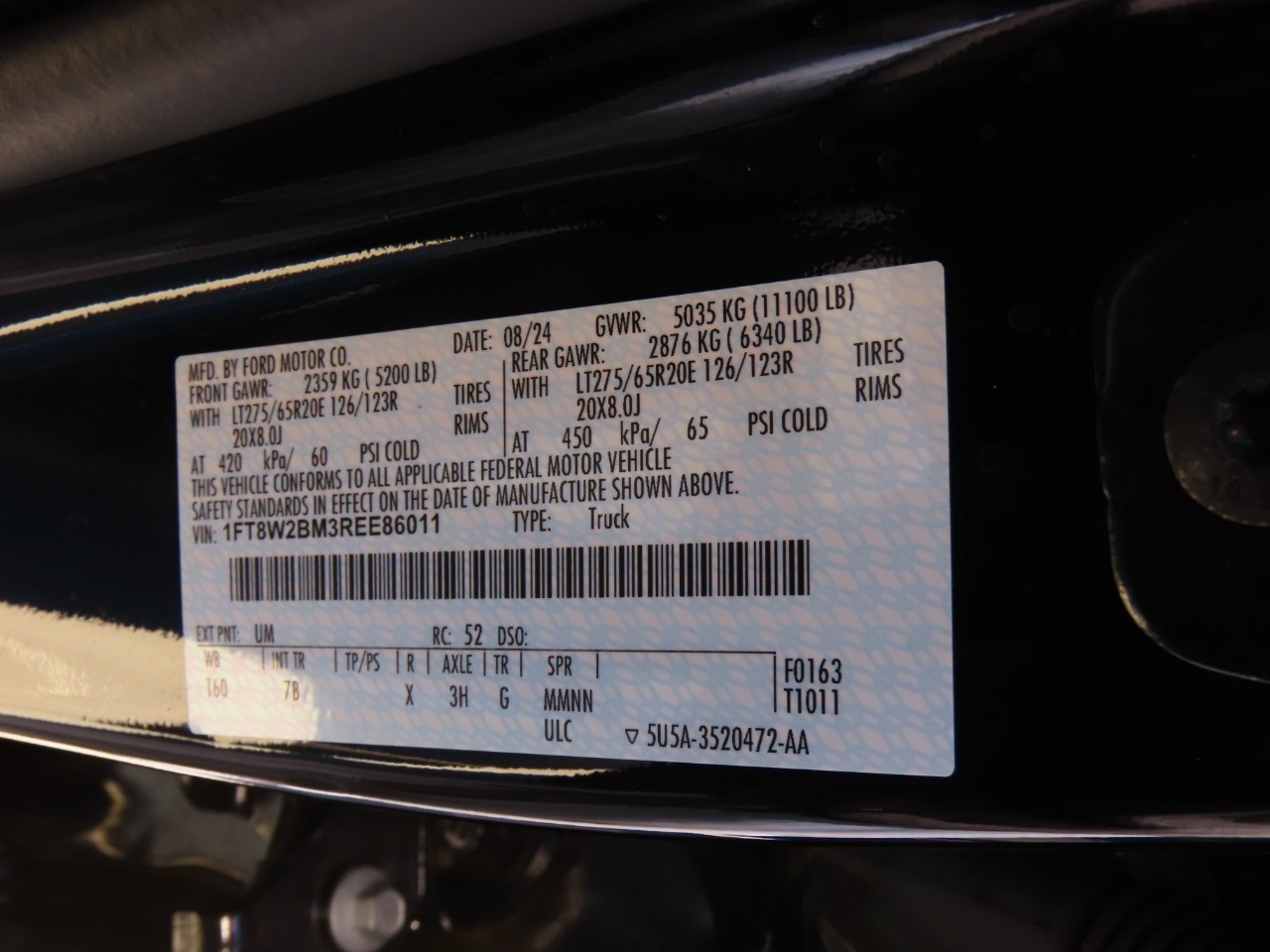 2024 Ford Super Duty F-250 SRW Platinum Agate Black Metallic at Planet Ford