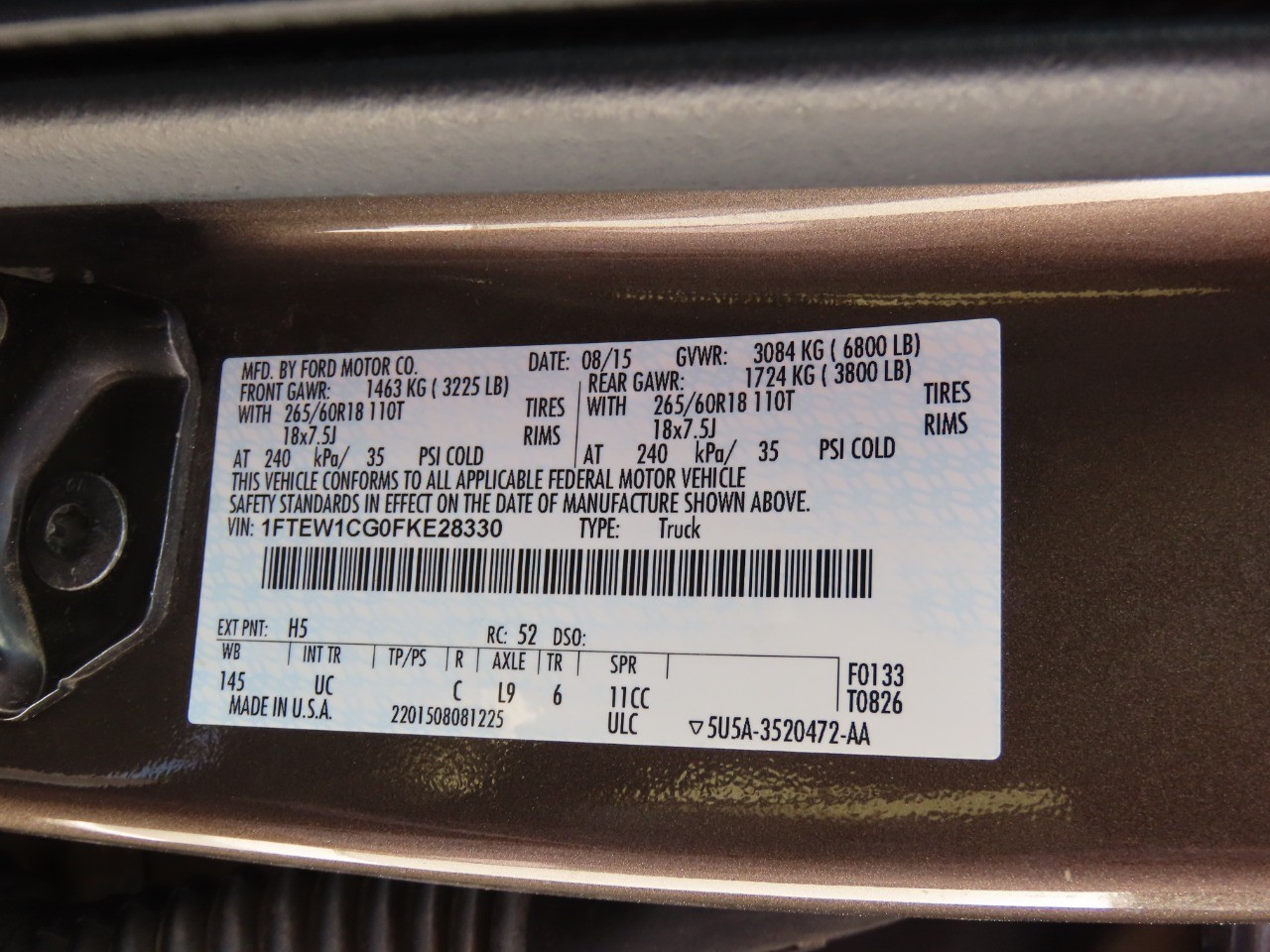 used 2015 Ford F-150 car