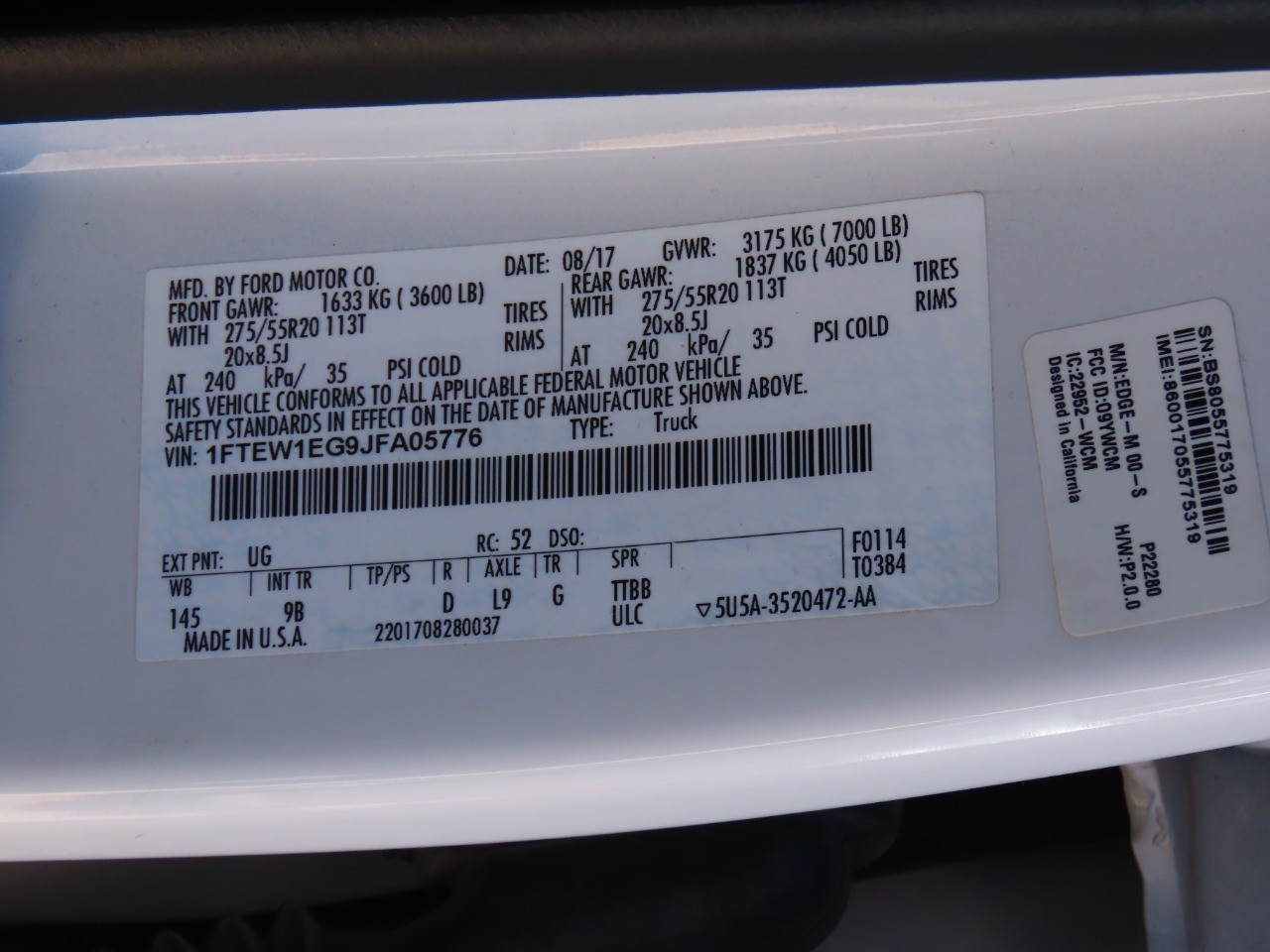 2018 Ford F-150 Platinum White Platinum Metallic Tri-Coat at Planet Ford