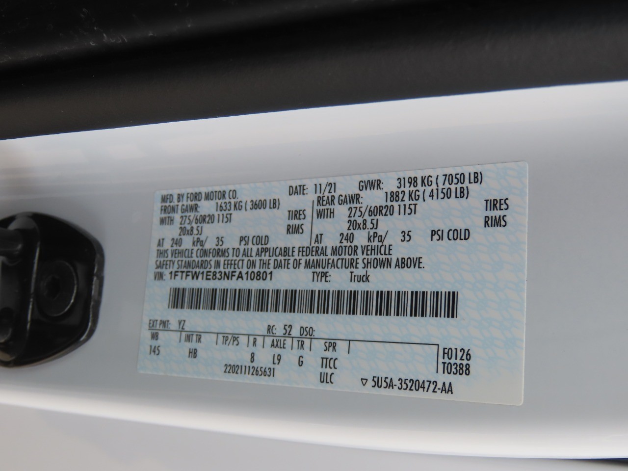 2022 Ford F-150 LARIAT Oxford White at Planet Ford