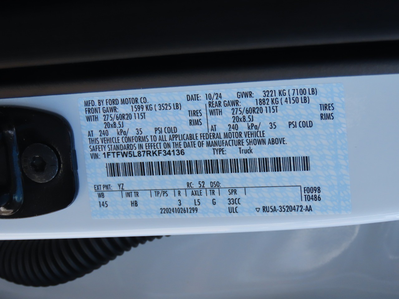 2024 Ford F-150 LARIAT Oxford White at Planet Ford