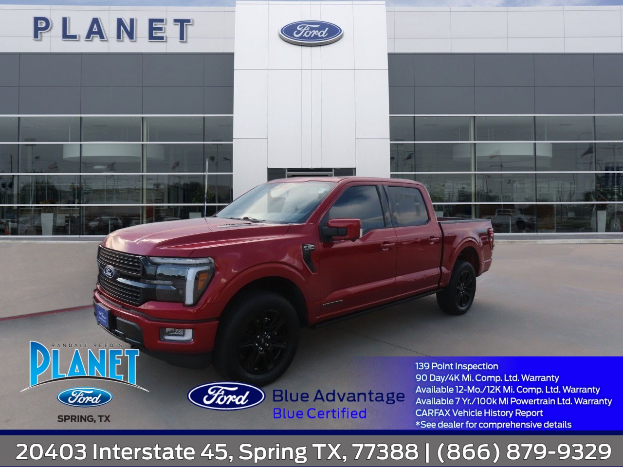 Rapid Red Metallic Tinted Clearcoat 2025 Ford F-150 Pickup Truck Four-Wheel Drive Automatic
