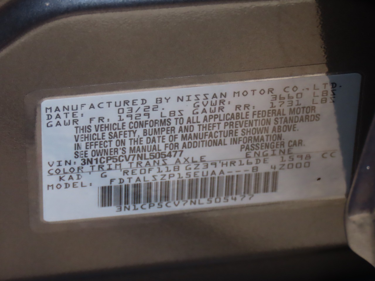 used 2022 Nissan Kicks car, priced at $13,999