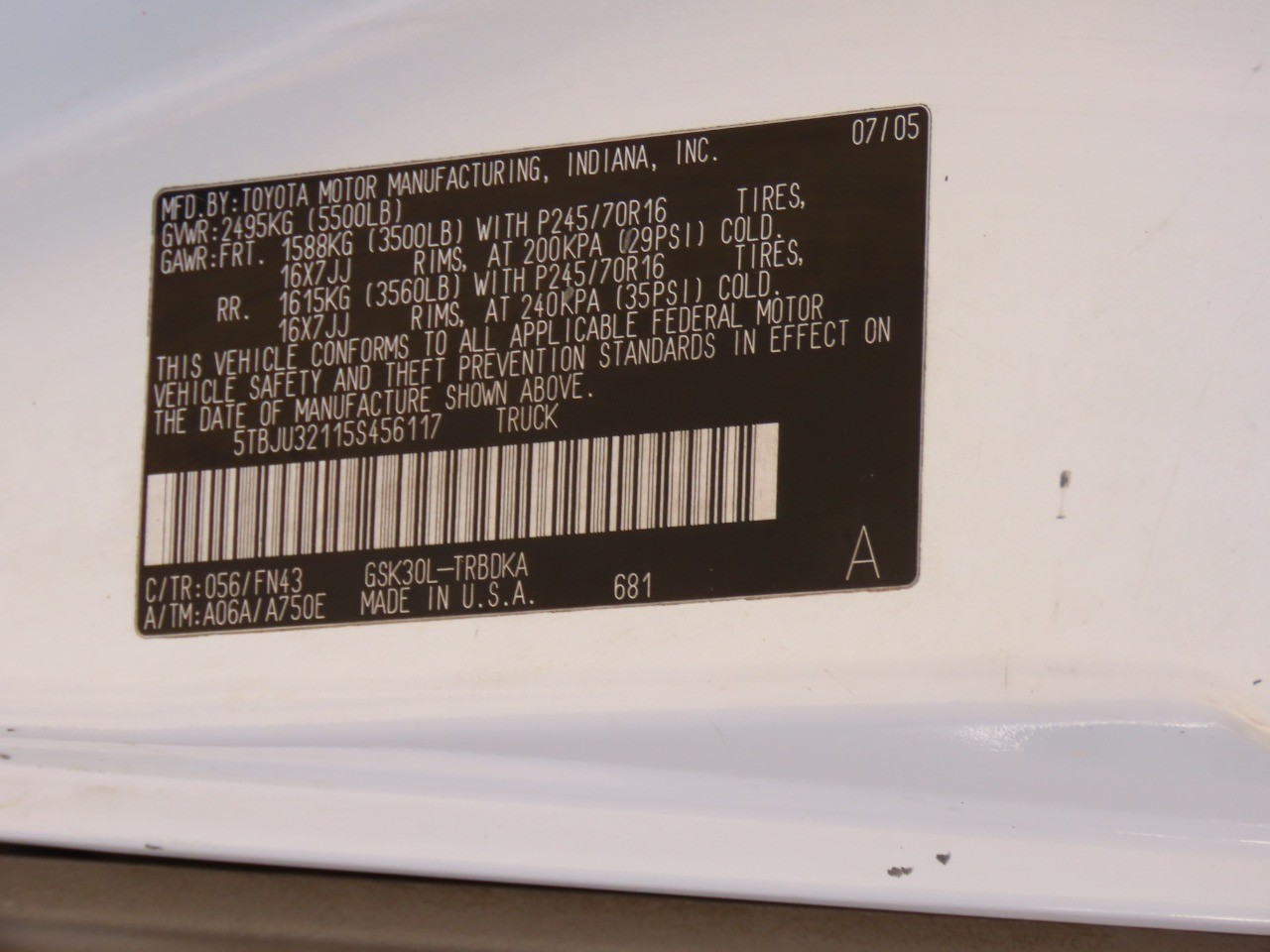 used 2005 Toyota Tundra car