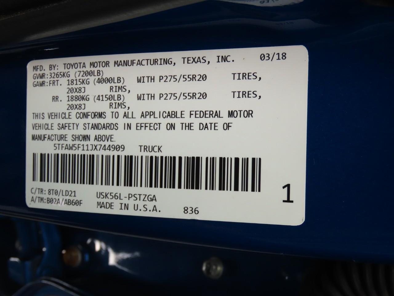 used 2018 Toyota TUNDRA 4WD car, priced at $27,999