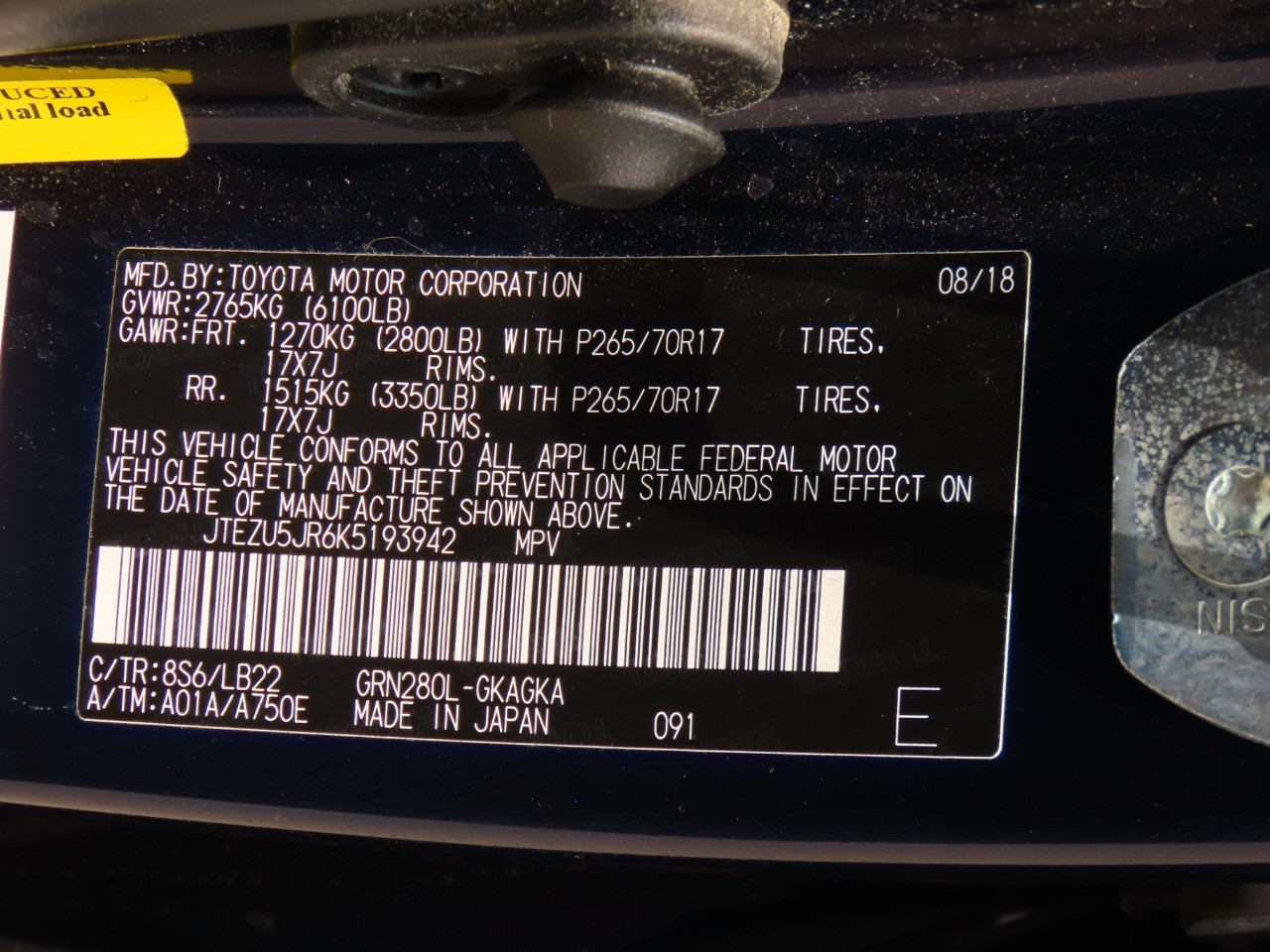 2019 Toyota 4Runner Limited 2WD (Natl) photo
