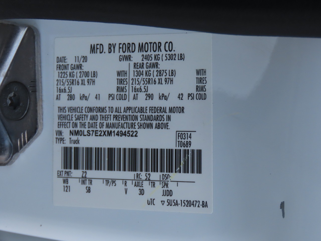 2021 Ford Transit Connect Van XL Frozen White at Planet Ford