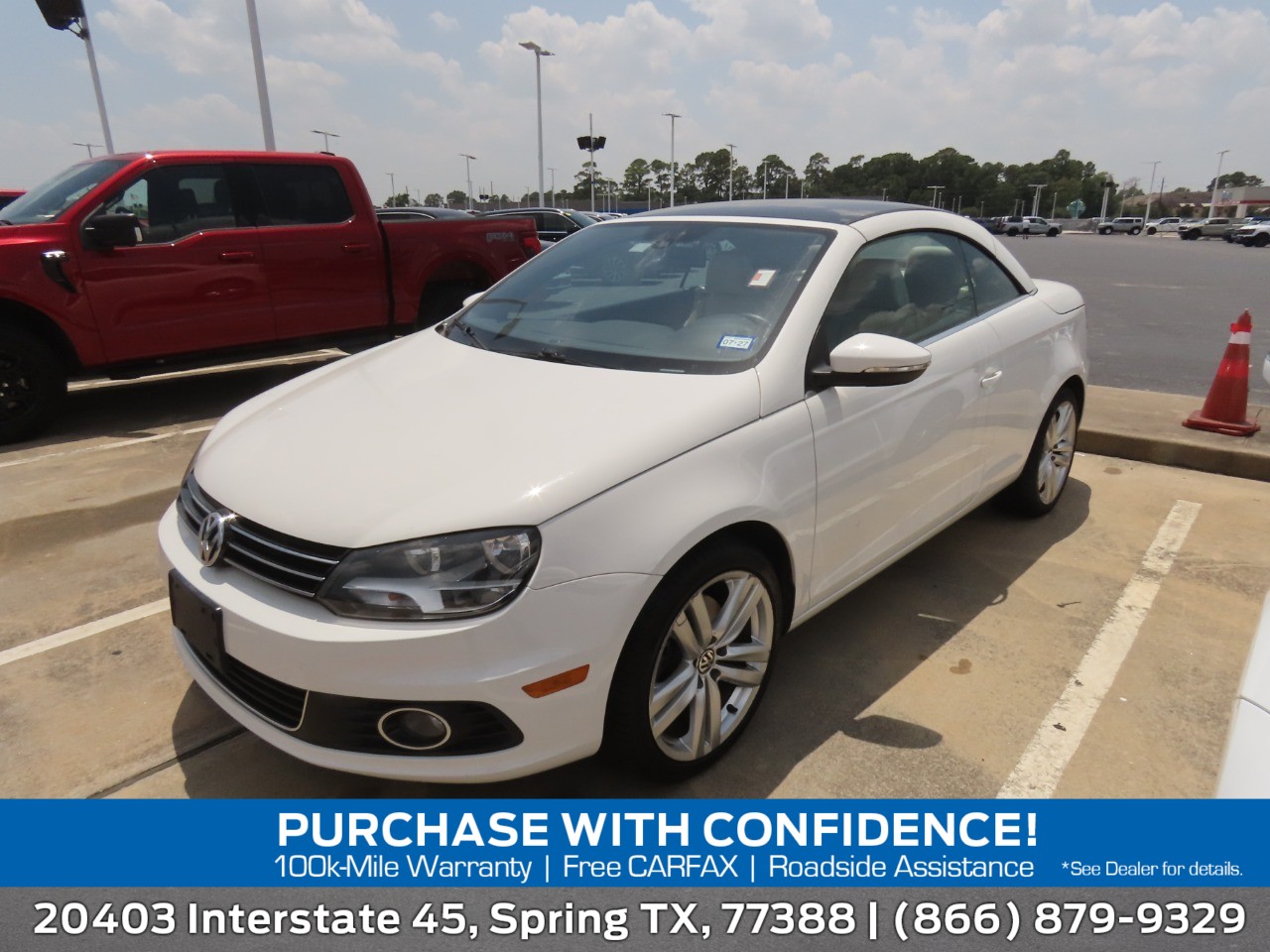 White 2012 Volkswagen Eos Convertible Front-Wheel Drive 6-Speed Automatic